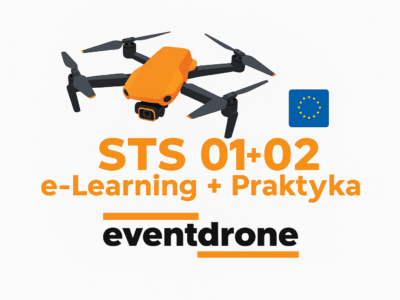 STS 01 + 02 Eventdrone Logo Produktu Białe SZKOLENIE STS 01 i 02 – VLOS i BVLOS 25kg – ELEARNING + PRAKTYKA – CAŁA POLSKA