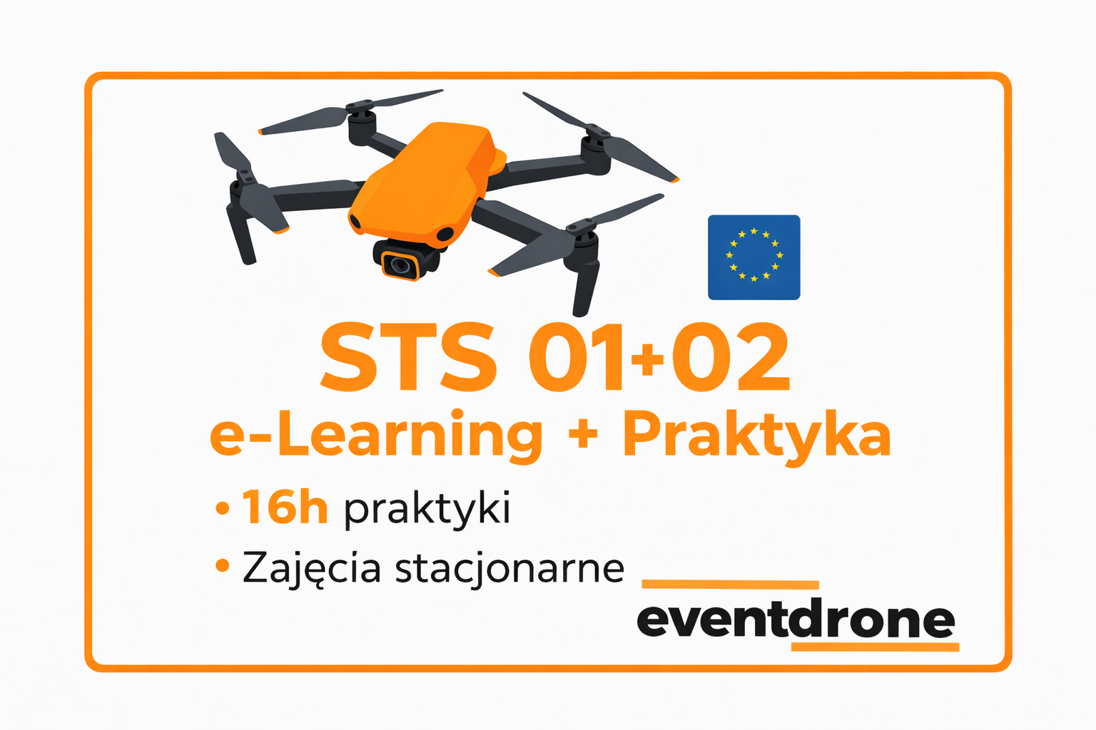 STS 01 + 02 PLUS Eventdrone Logo Produktu Białe