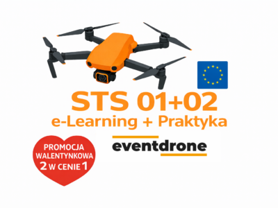 Walentynkowa Promocja dla dwóch osób! SZKOLENIE STS 01 i 02 – VLOS i BVLOS 25kg – ELEARNING + PRAKTYKA + EGZAMIN – CAŁA POLSKA